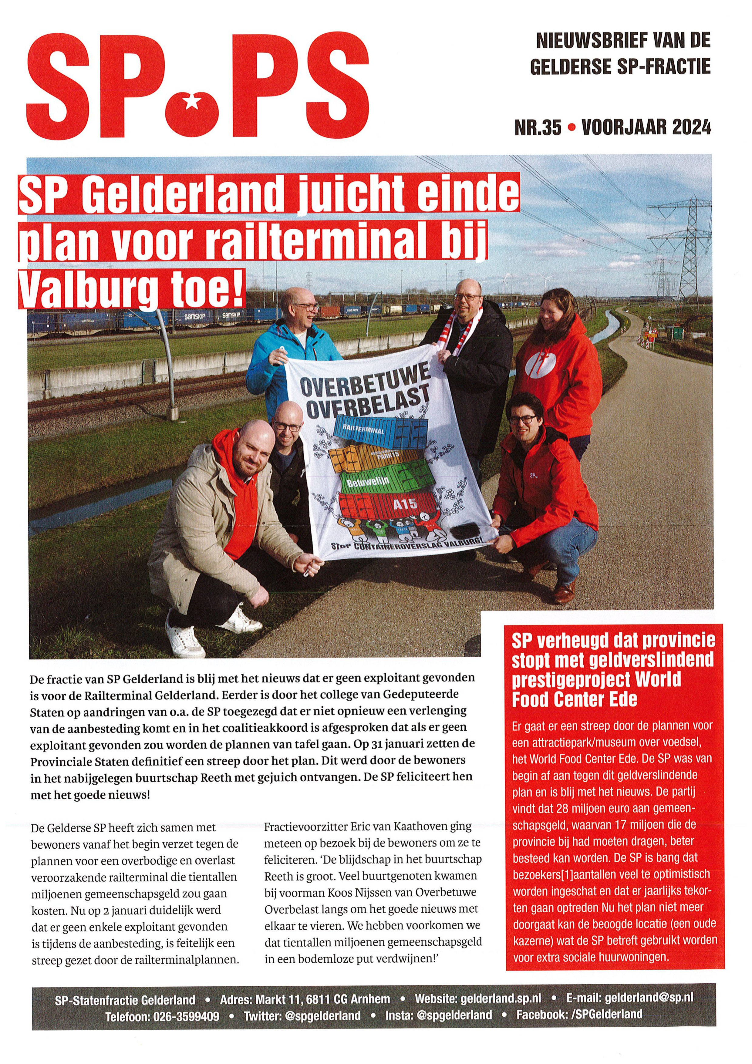 Voorkant van de rondbezorgde flyer